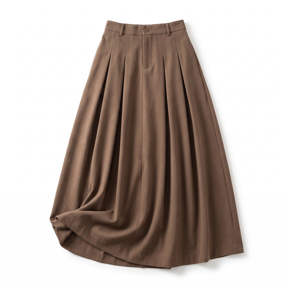 Ladies' Refined Maxi Skirt with Wide Waistband and Knife Pleats