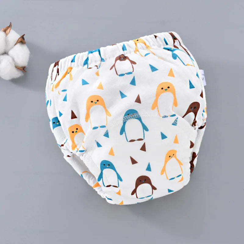 Reusable Baby Nappy Pants with Waterproof 6-Layer Crotch