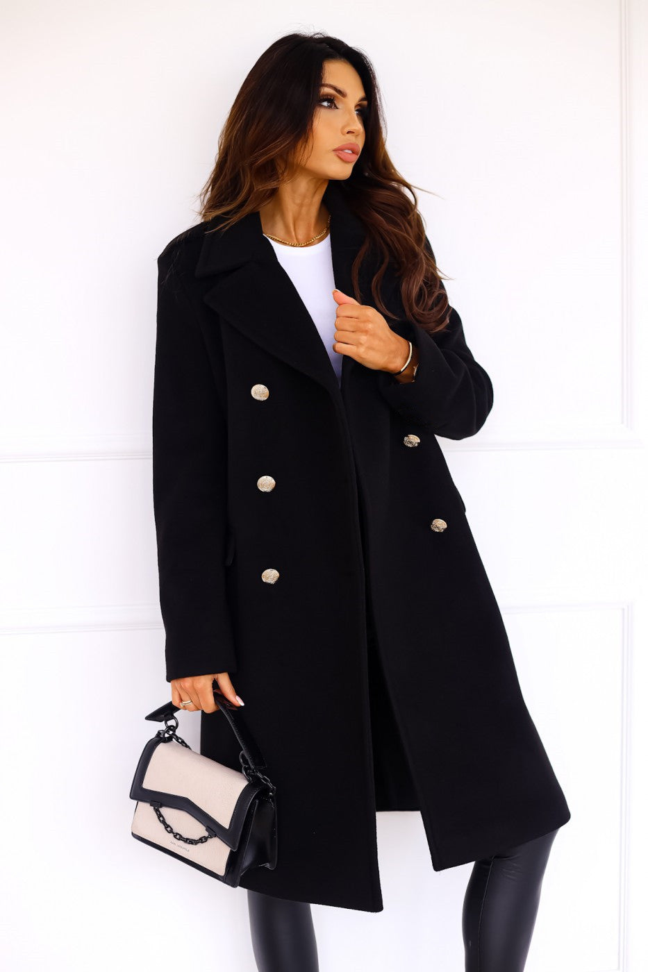 Ladies' Midi Winter Coat with Buttons