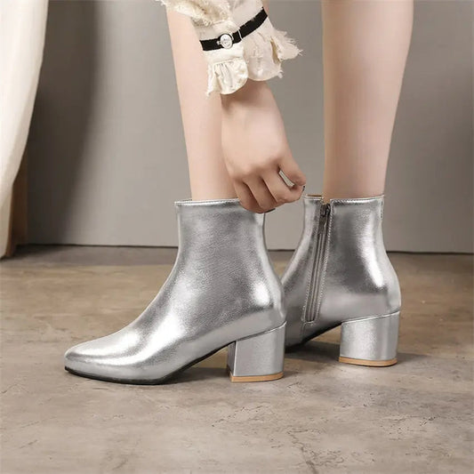 Ash - Botines plateados elegantes para mujer