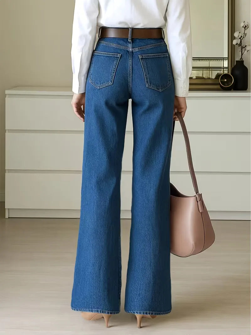 Wide leg jeans dark wash