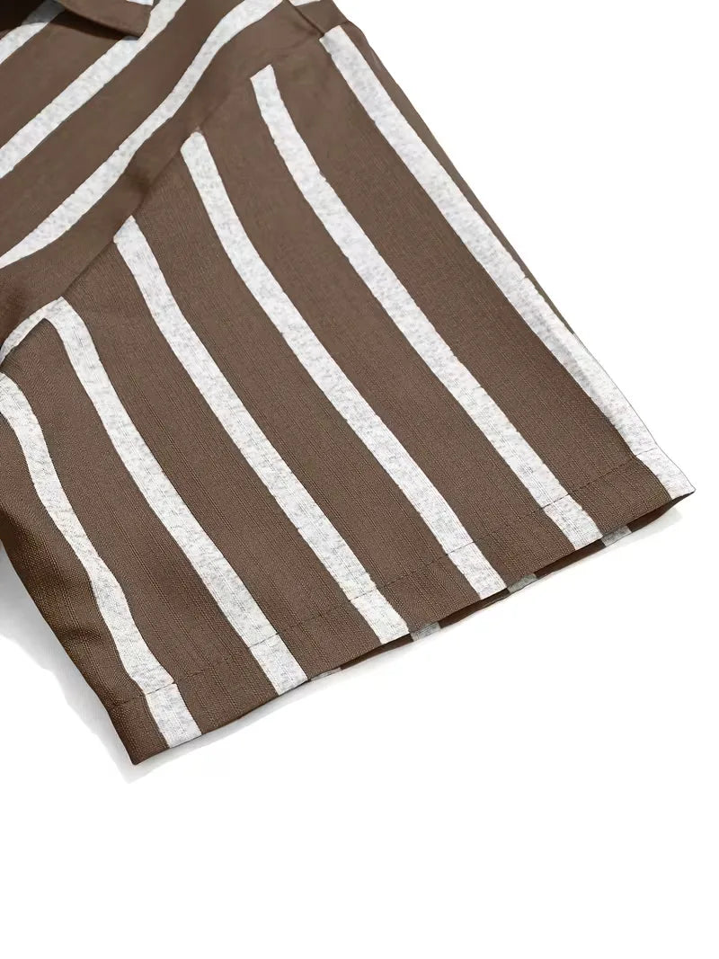 Chemise à manches courtes à rayures verticales