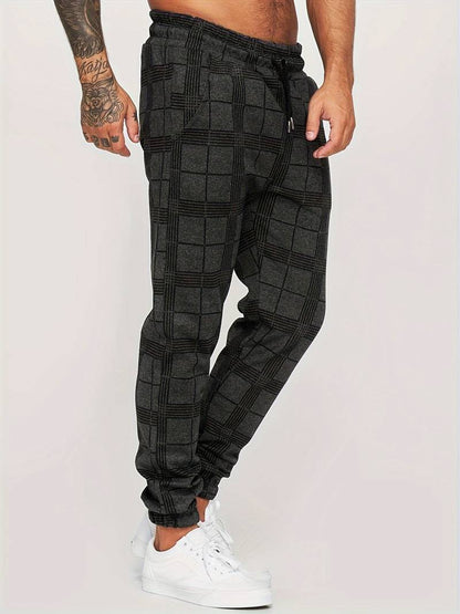 UrbanFit – Checked Slim Fit Jogging Trousers for Men