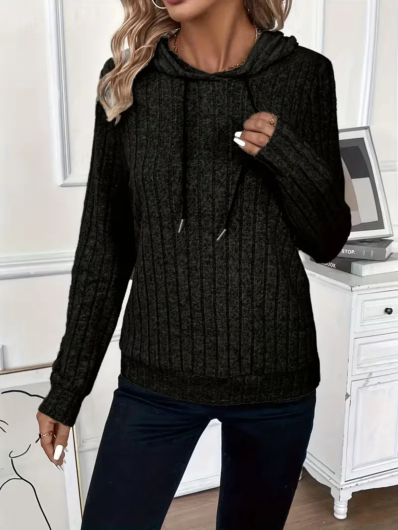Hoodie with Ribbed Texture