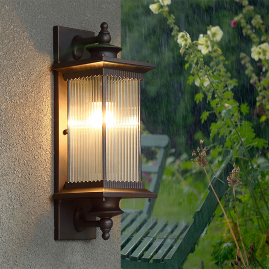 Candeeiro de parede exterior preto vintage