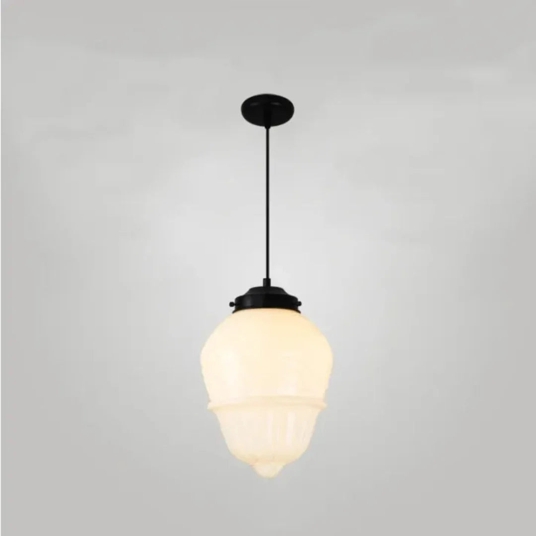 Vintage Geometric Pendant Light in Matt Glass with LED