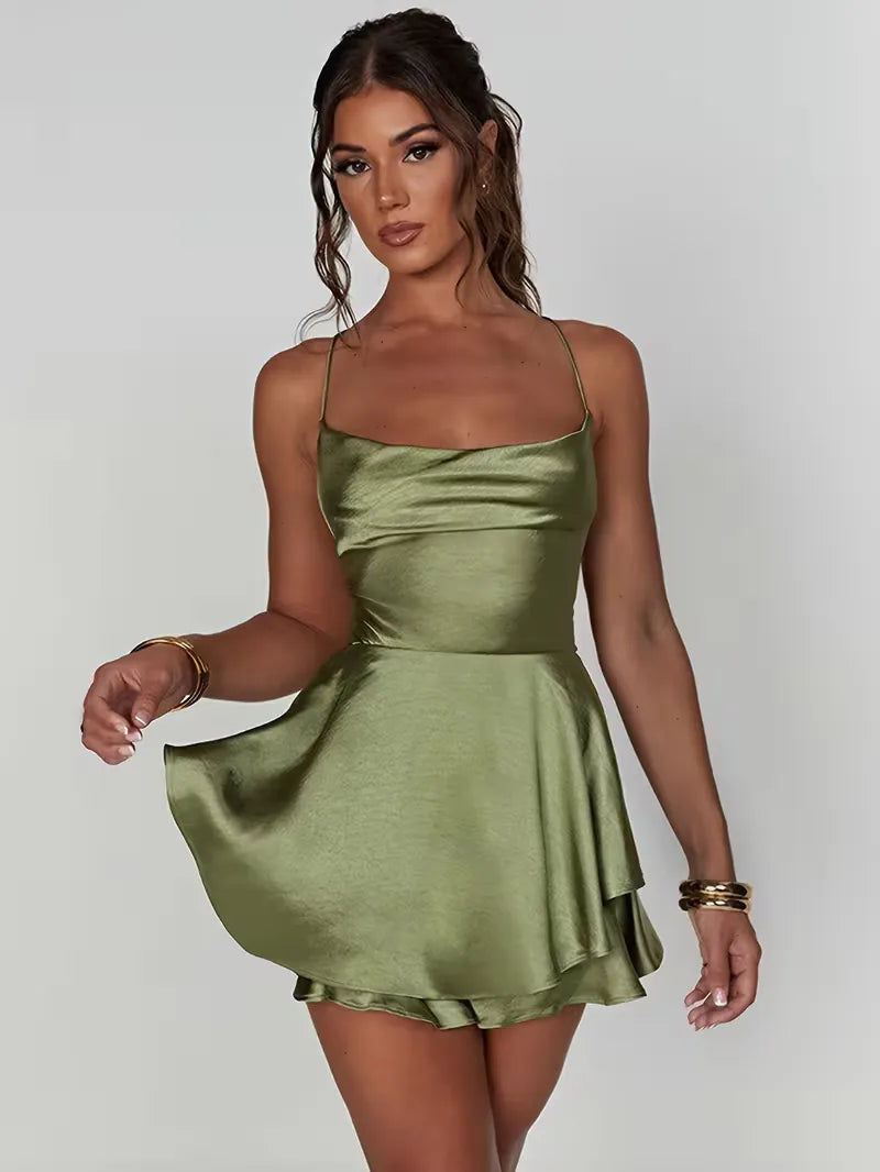Robe de soirée à bretelles spaghetti