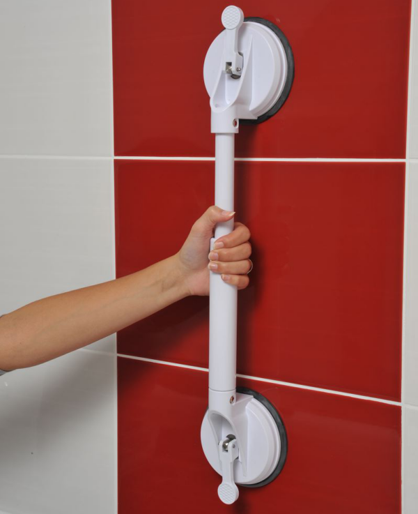 Verstellbarer Haltegriff mit Saugnäpfen für Bad und Toilette