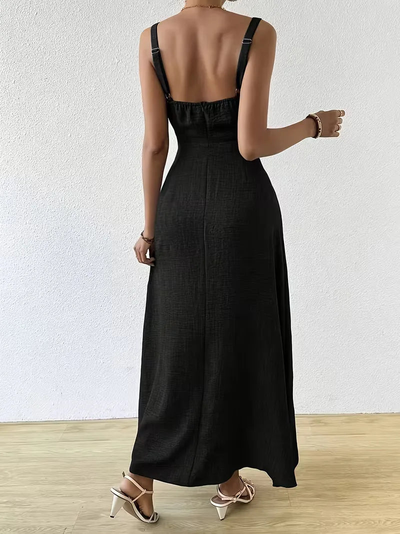 Robe portefeuille à fines bretelles