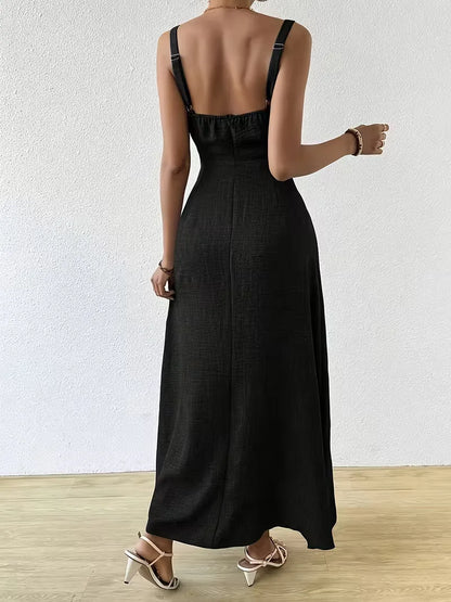 Robe portefeuille à fines bretelles