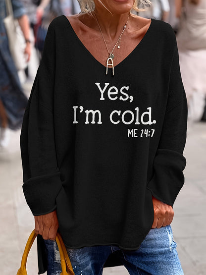 Xenia – Elegant Women's Pullover with V-Neck