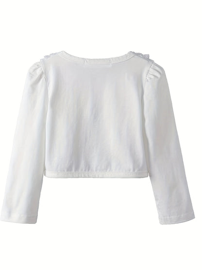 Girls' Cardigan with Lace Detail - Choi
