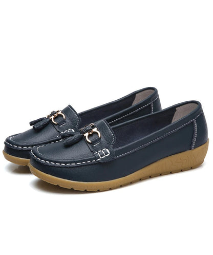 Leather Ballerina Flats with Cut-Out Design and Ultimate Comfort