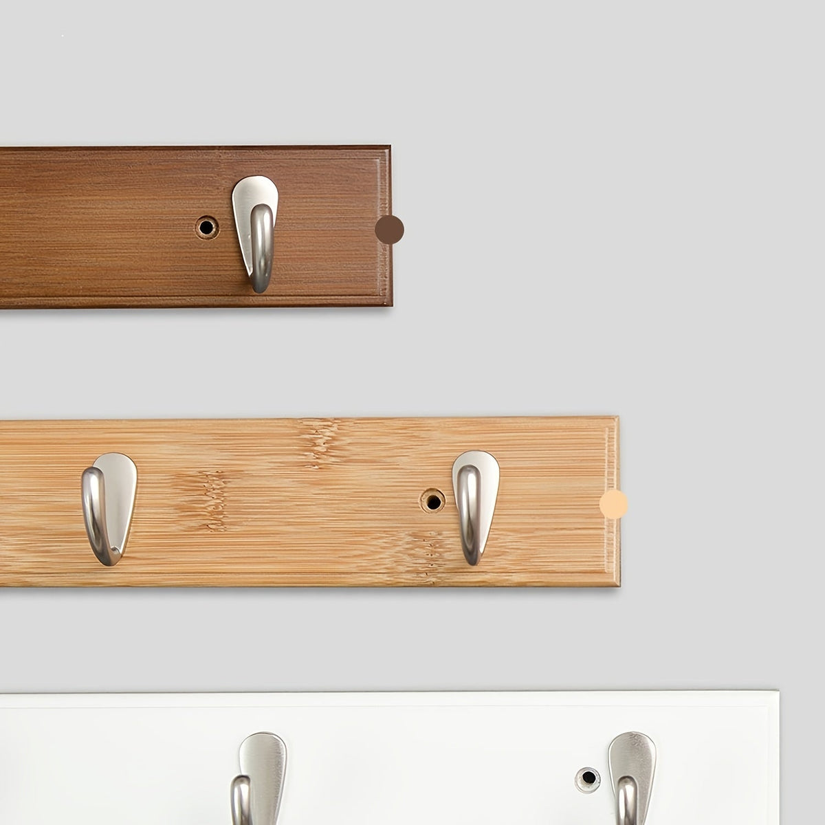 Bamboo Wall Coat Rack with Metal Hooks – Space-Saving Coat Rack without Drilling