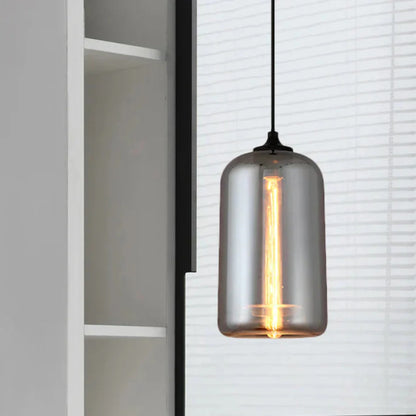 Nordic Loft Pendant Lamp - Stylish Grey Glass Shade