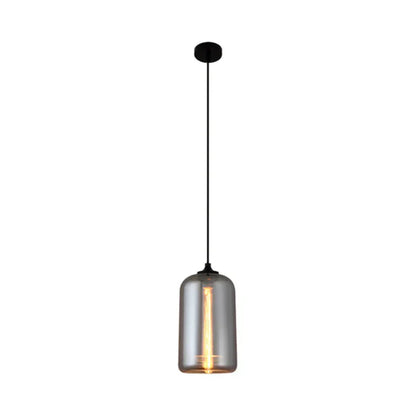 Nordic Loft Pendant Lamp - Stylish Grey Glass Shade