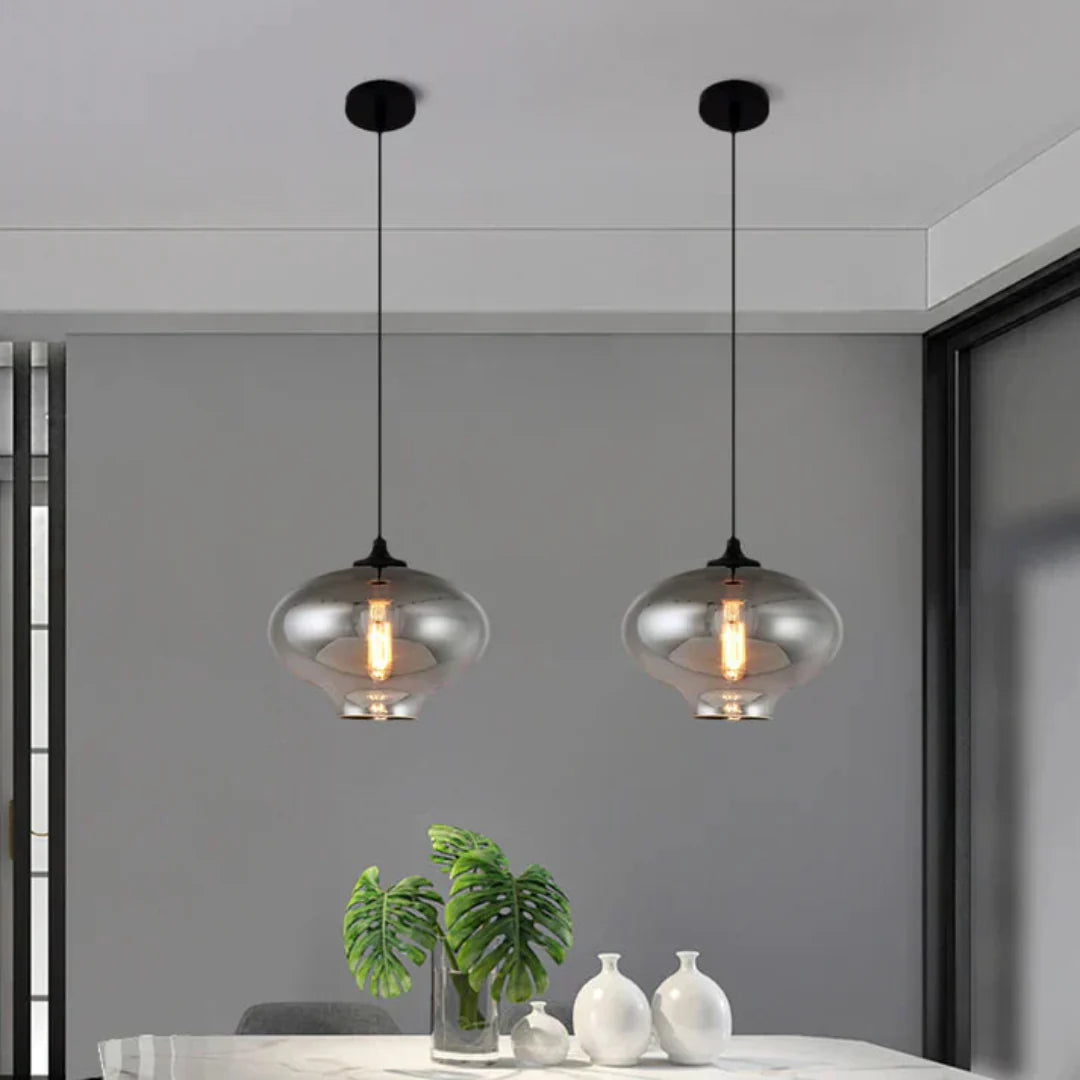 Lampada a sospensione Nordic Loft - Elegante paralume in vetro grigio