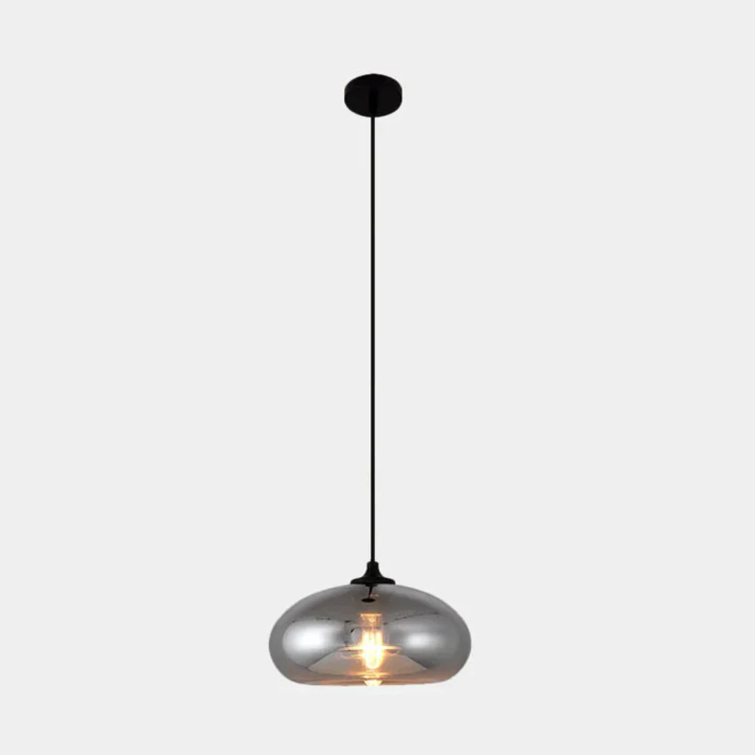 Nordic Loft Pendant Lamp - Stylish Grey Glass Shade