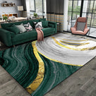 Alfombra: negra y verde, apta para mascotas y lavable