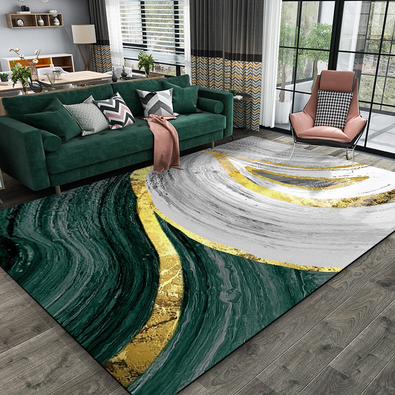 Rug - Black and Green - Pet-Friendly and Washable