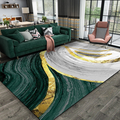 Rug - Black and Green - Pet-Friendly and Washable