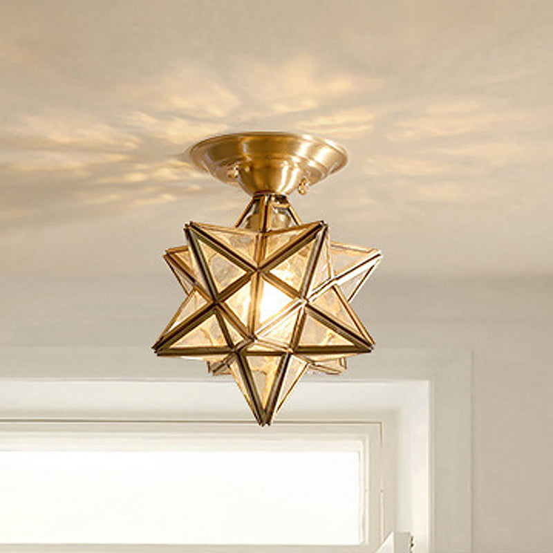 BrassElegance Ceiling Light – Luxurious Brass and Glass