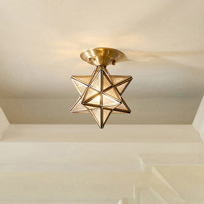 BrassElegance Ceiling Light – Luxurious Brass and Glass