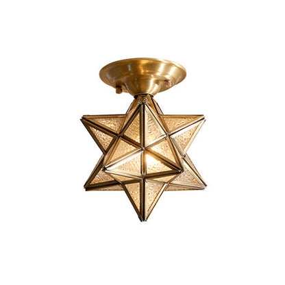 BrassElegance Ceiling Light – Luxurious Brass and Glass
