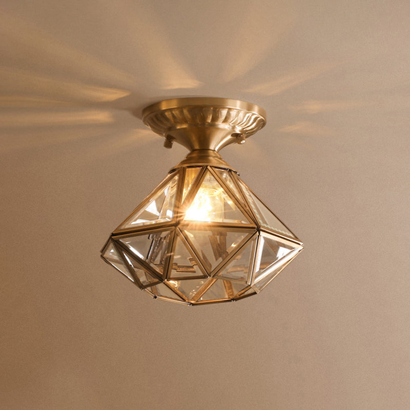 BrassElegance Ceiling Light – Luxurious Brass and Glass