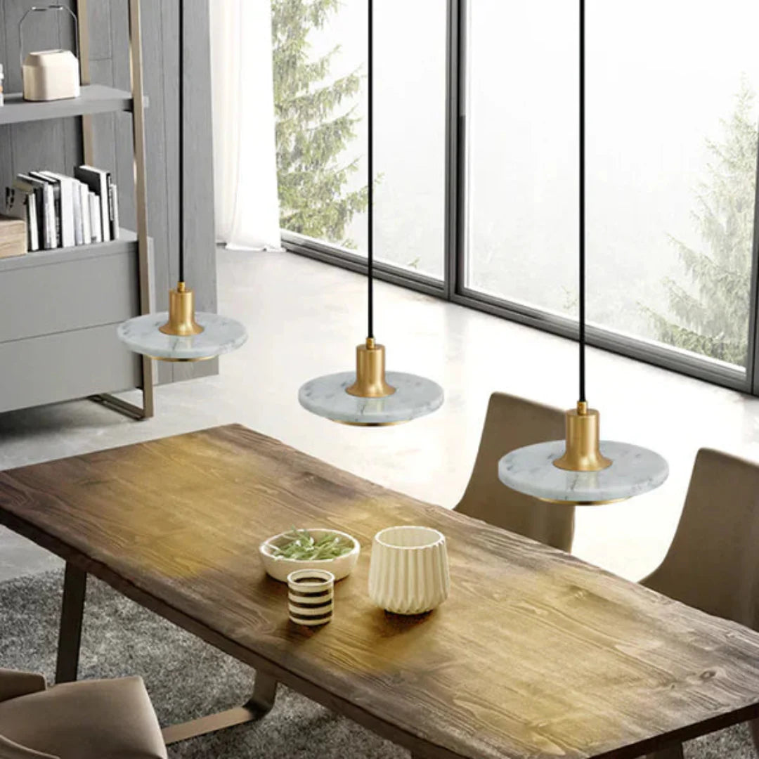 Elegant Modern Pendant Light with Marble Finish