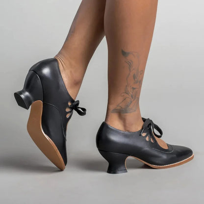 Escarpins vintage pour femme à nœud et petit talon