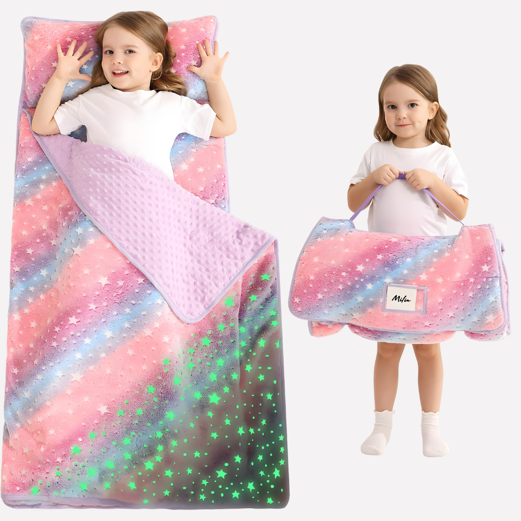 Toddler Nap Mat with Pillow and Blanket