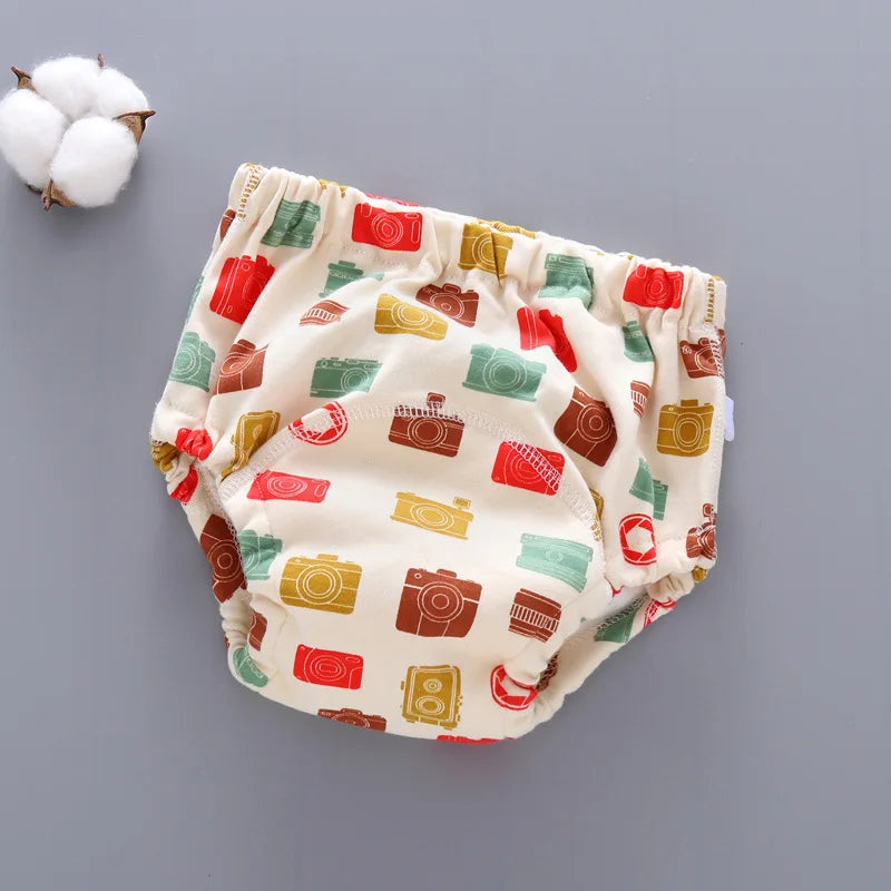 Reusable Baby Nappy Pants with Waterproof 6-Layer Crotch