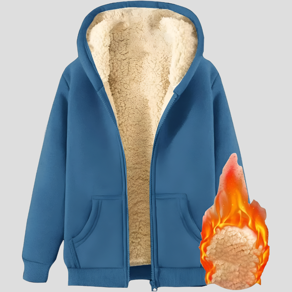 Warm fleece-lined winter hoodie for men