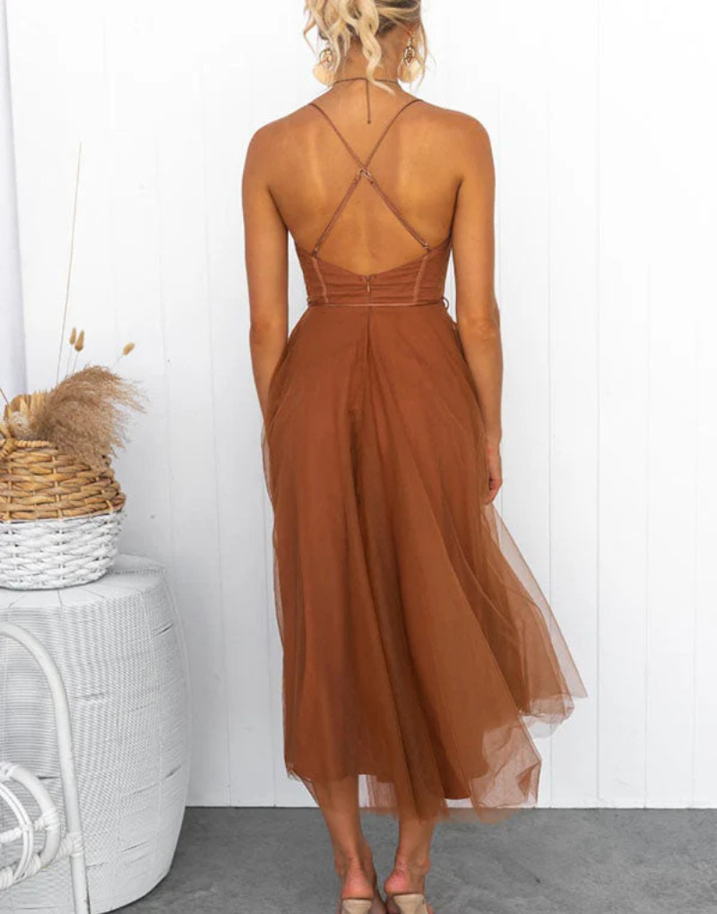 Sleeveless Maxi Dress with V-Neck