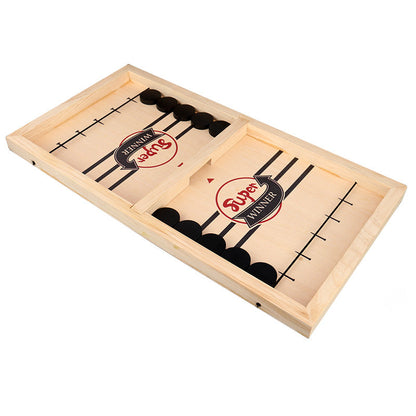 PlayFun - Double-Sided Sling Puck Board Game - Family Fun for Everyone