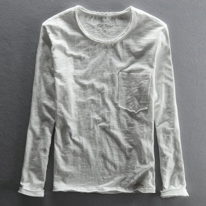 Vintage Cotton Long Sleeve with O-Neck for Men