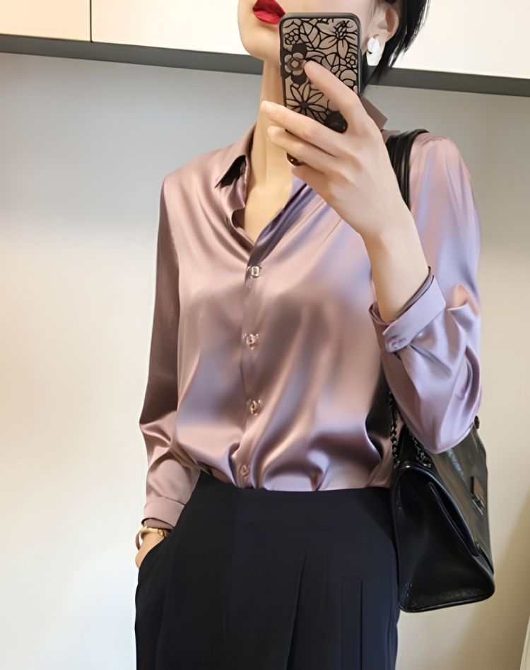 Women's Chic Long Sleeve Blouse for an Elegant Fit