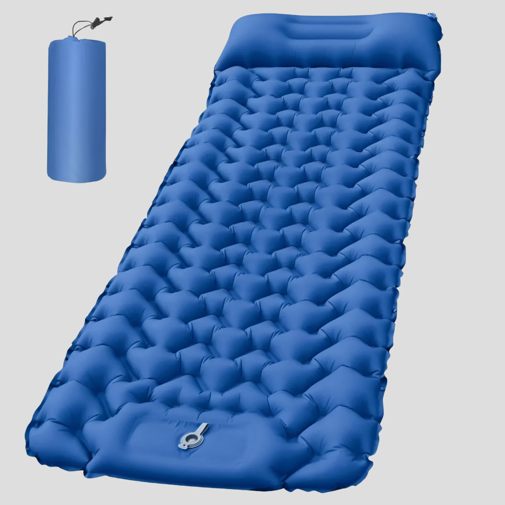 Inflatable mattress with built-in pillow