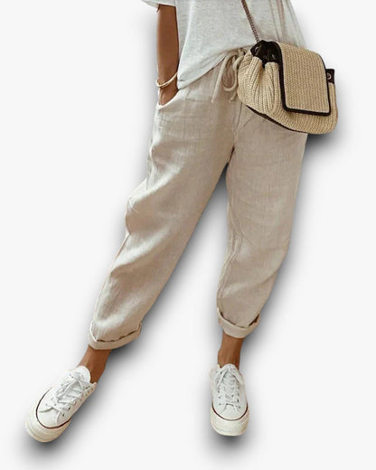 Yanna - Pantaloni casual in lino da donna