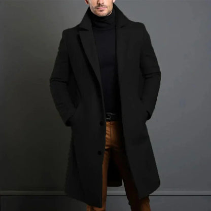 Men's Wool Blend Overcoat – Modern Elegance for Cool Seasons