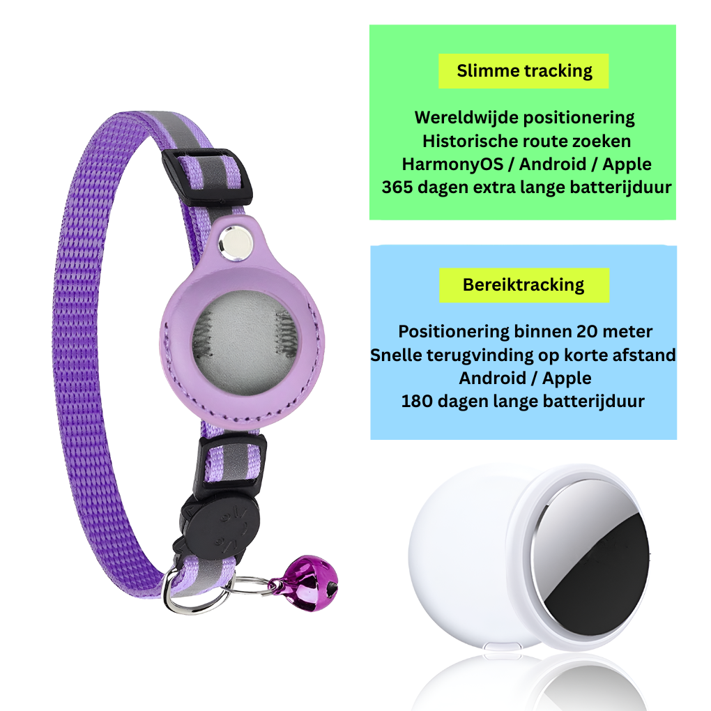 GPS Tracker Collar for Cats with Reflective Design