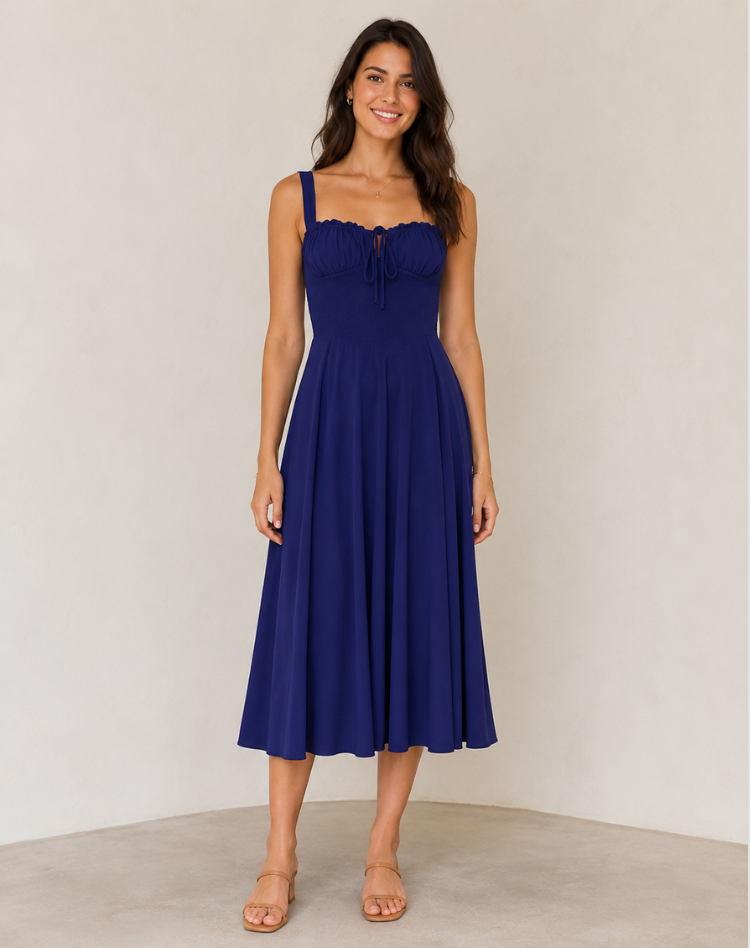 Jessy - Midi dress with corset and side split