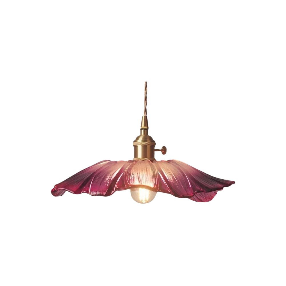 Vintage Lotus Glass Pendant Lamp