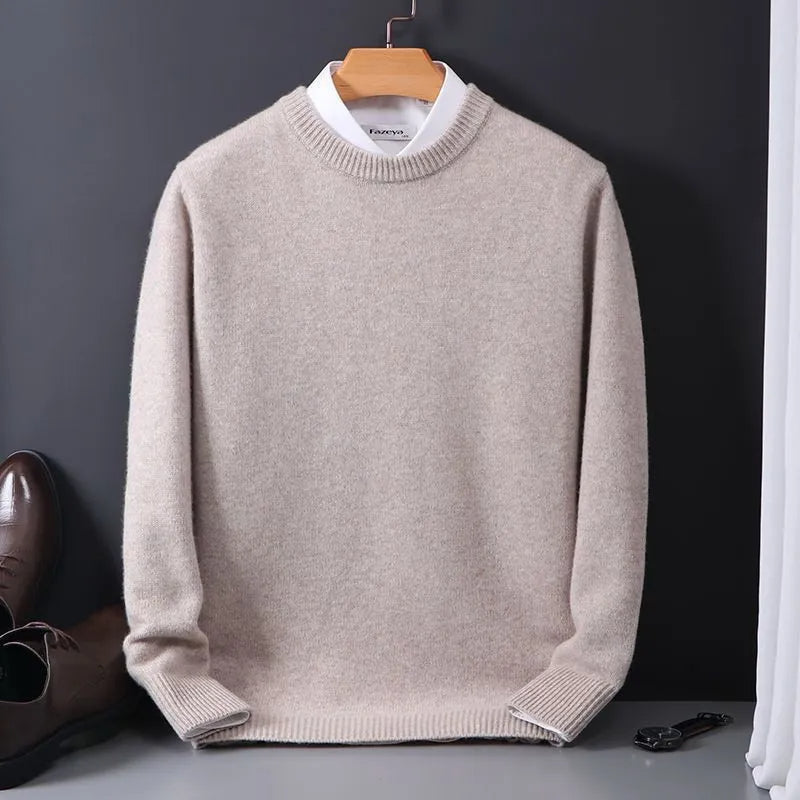 Oversized Cashmere Jumper with O-Neck for Men