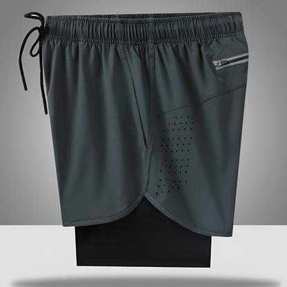 Pantaloncini da corsa da uomo ad asciugatura rapida con cerniera