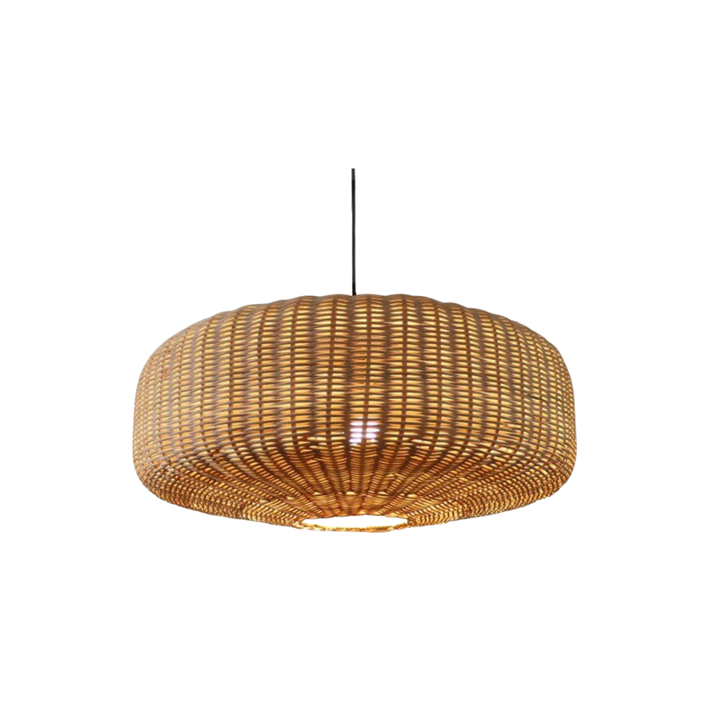 Candeeiro suspenso em rattan entrançado – Natural e elegante