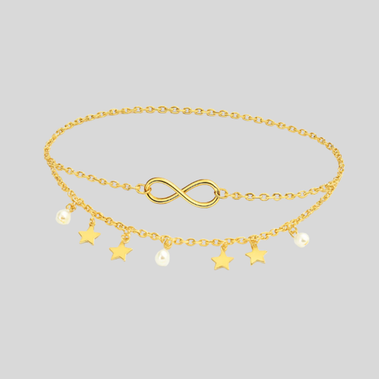 Pulsera de tobillo en capas para mujer