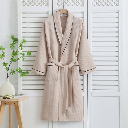 Lightweight kimono 100% cotton waffle bathrobe