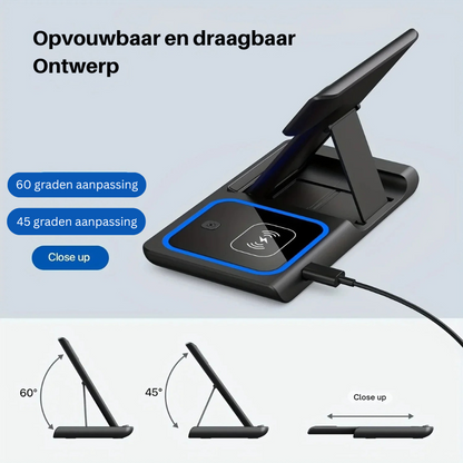 PowerFold Trio – 3-in-1 Foldable 100W LED Fast Charger